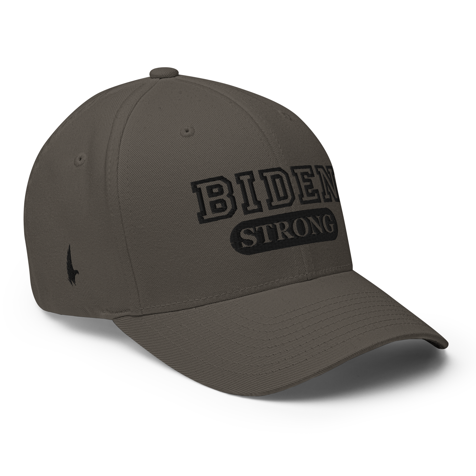 Biden Strong Fitted Hat Charcoal Grey Black Fitted - Loyalty Vibes