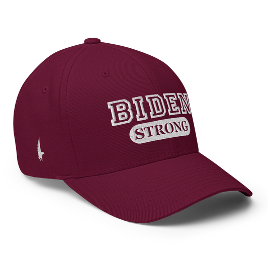 Biden Strong Fitted Hat Maroon - Loyalty Vibes