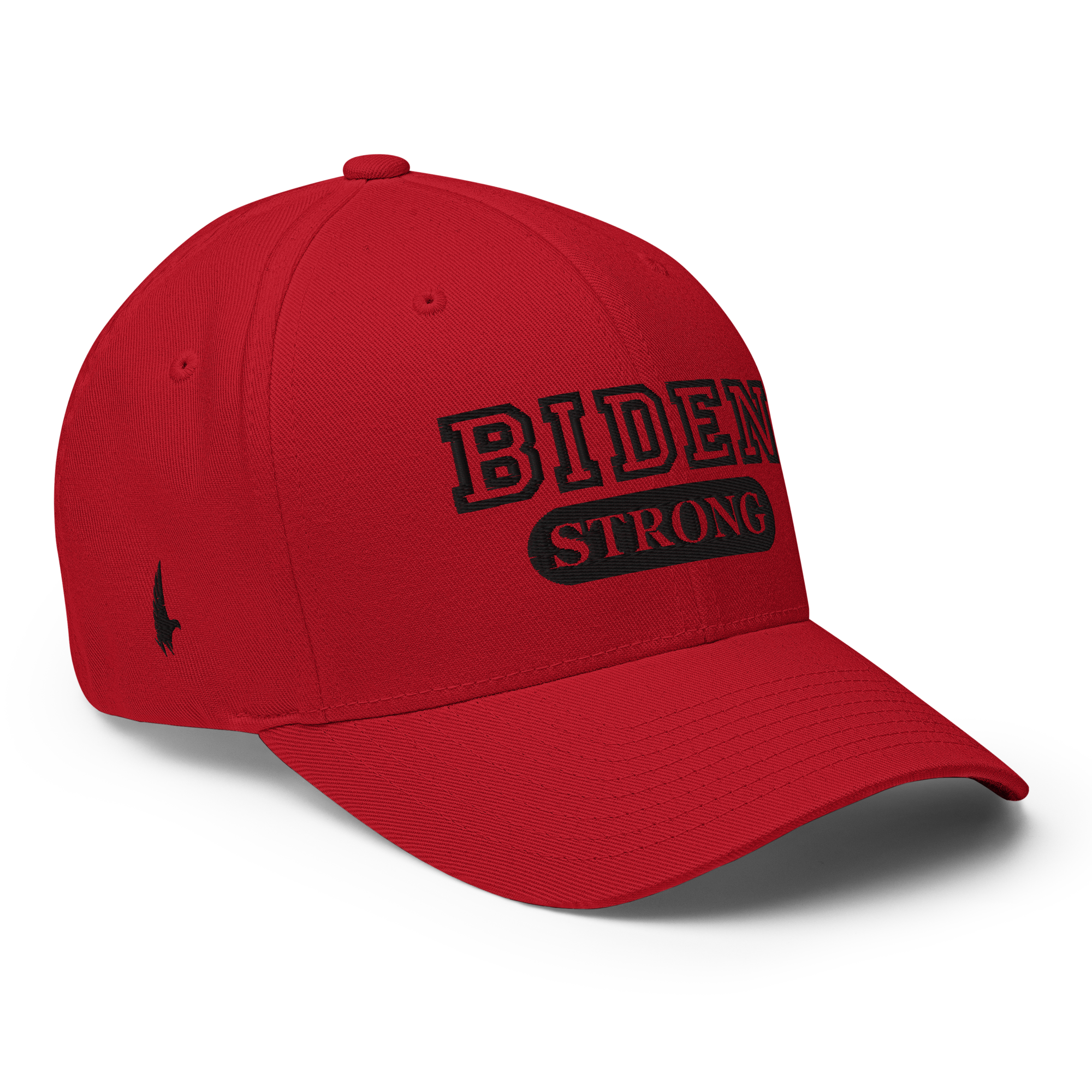 Biden Strong Fitted Hat Red Black Fitted - Loyalty Vibes