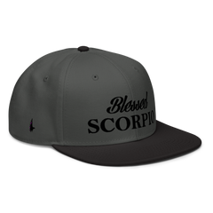 Blessed Scorpio Snapback Hat Charcoal Grey Black Black OS - Loyalty Vibes