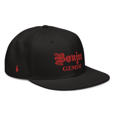 Boujee Gemini Snapback Hat Black Red - Loyalty Vibes