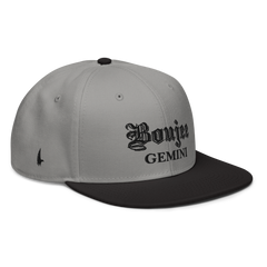 Boujee Gemini Snapback Hat Gray Black Black - Loyalty Vibes