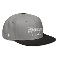 Boujee Gemini Snapback Hat Gray White Black - Loyalty Vibes