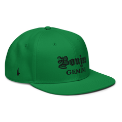 Boujee Gemini Snapback Hat Green Black - Loyalty Vibes