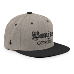 Boujee Gemini Snapback Hat Heather Gray Black Black - Loyalty Vibes