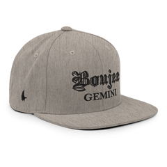 Boujee Gemini Snapback Hat Heather Gray Black - Loyalty Vibes