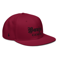 Boujee Gemini Snapback Hat Maroon Black - Loyalty Vibes