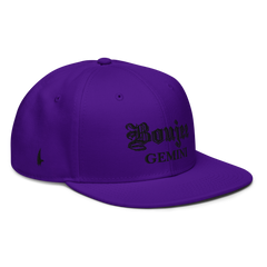 Boujee Gemini Snapback Hat Purple Black - Loyalty Vibes