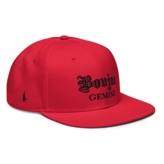 Boujee Gemini Snapback Hat Red Black - Loyalty Vibes