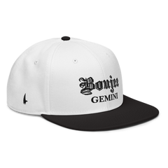 Boujee Gemini Snapback Hat White Black Black - Loyalty Vibes