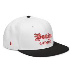 Boujee Gemini Snapback Hat White Red Black - Loyalty Vibes