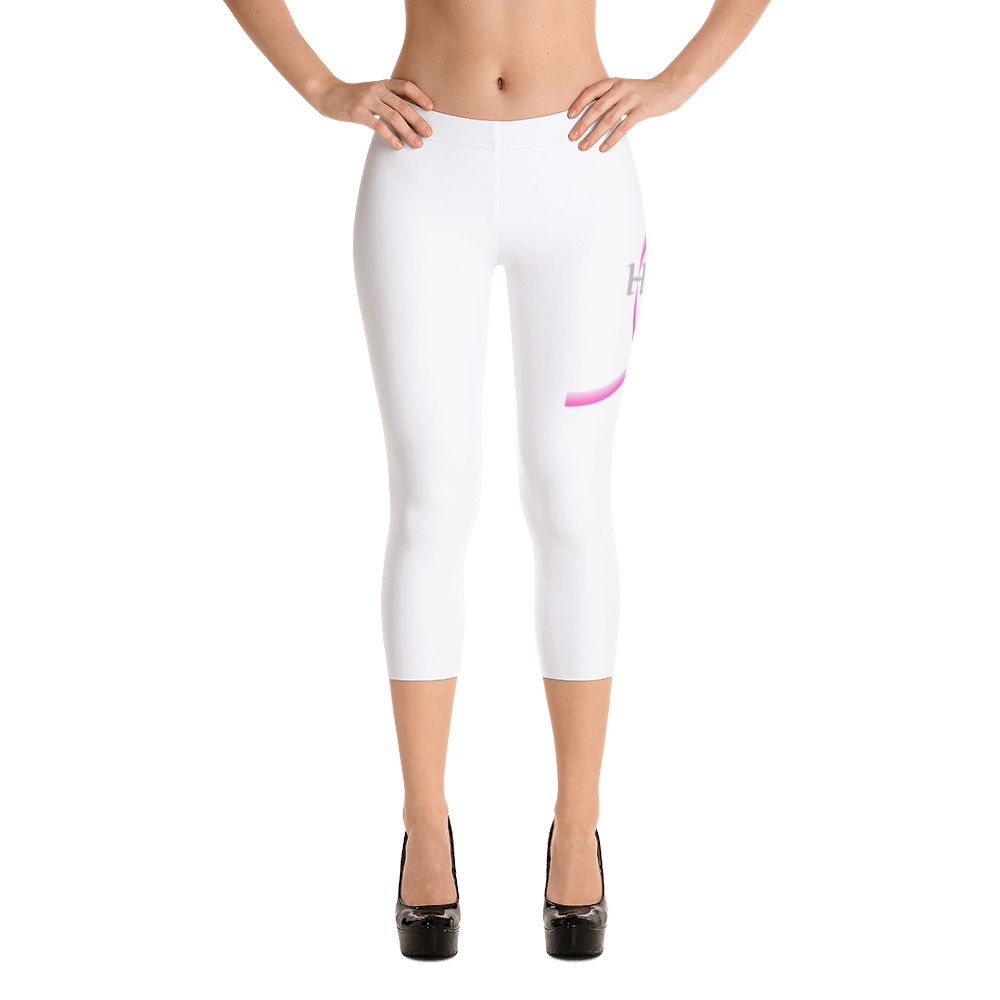 Breast Cancer Awareness Capri Leggings White - Loyalty Vibes