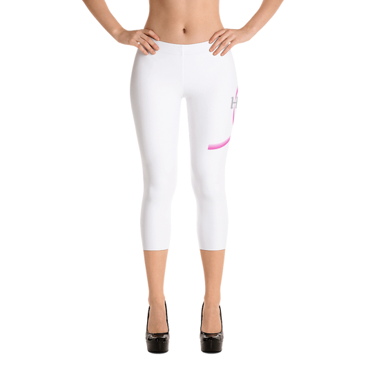 Breast Cancer Awareness Capri Leggings White - Loyalty Vibes