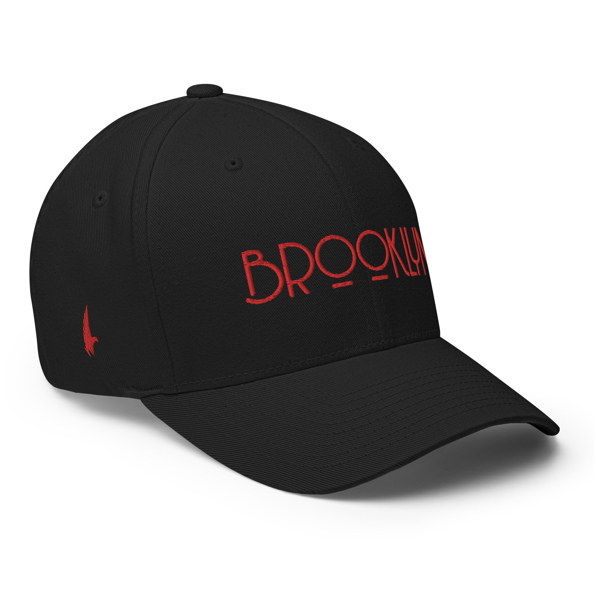 Brooklyn Fitted Hat Black Red - Loyalty Vibes