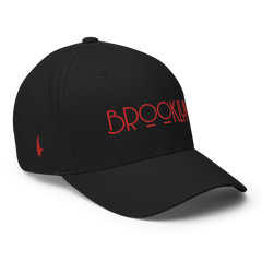 Brooklyn Fitted Hat Black Red - Loyalty Vibes