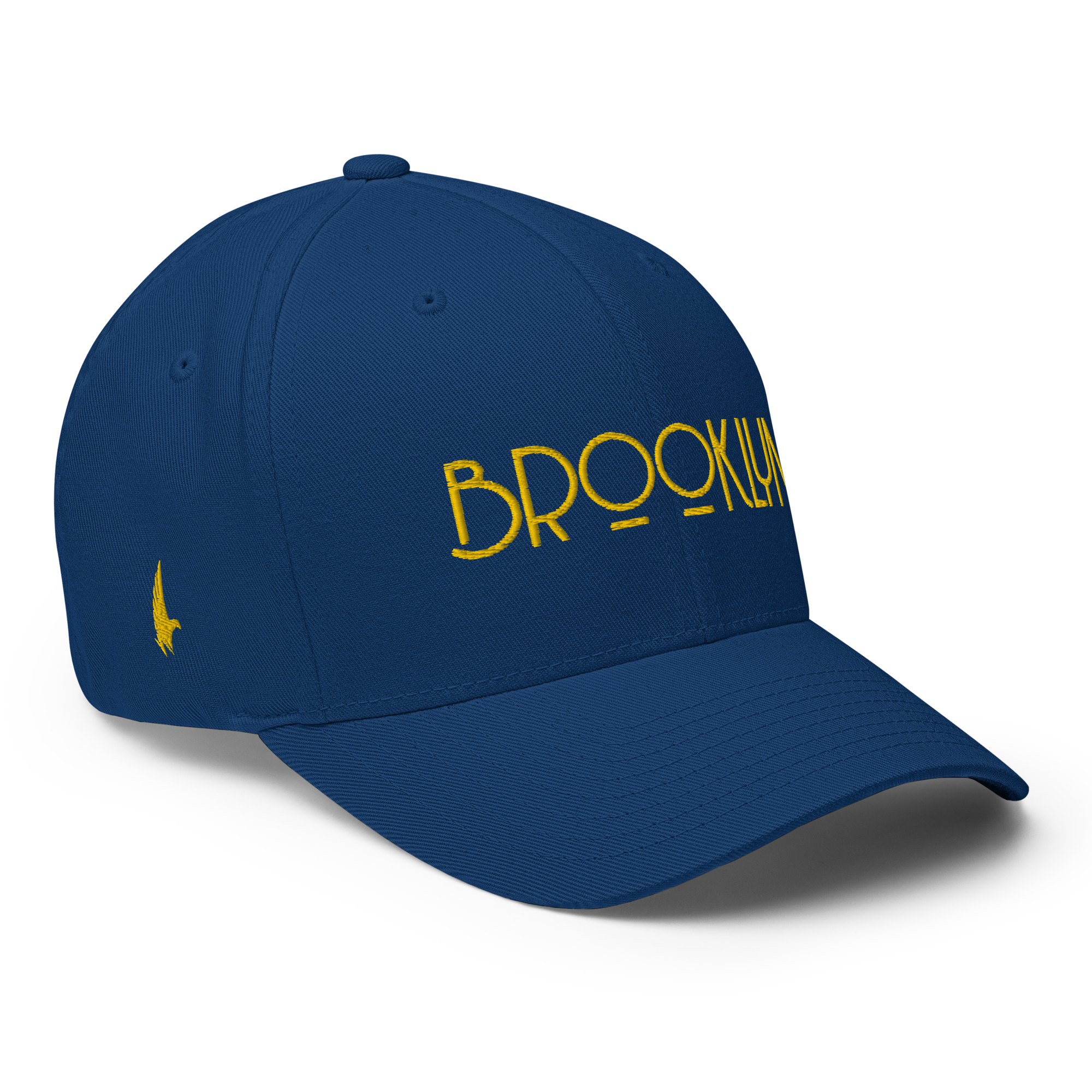 Brooklyn Fitted Hat Blue Gold - Loyalty Vibes