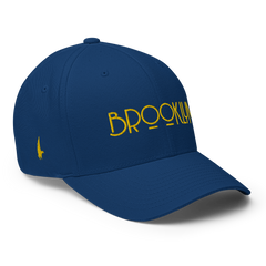 Brooklyn Fitted Hat Blue Gold - Loyalty Vibes