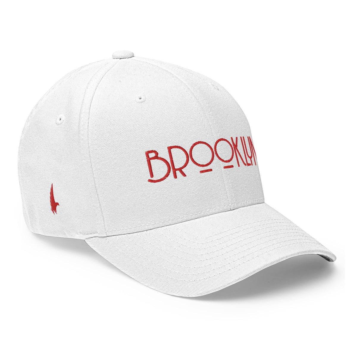 Brooklyn Fitted Hat White Red - Loyalty Vibes