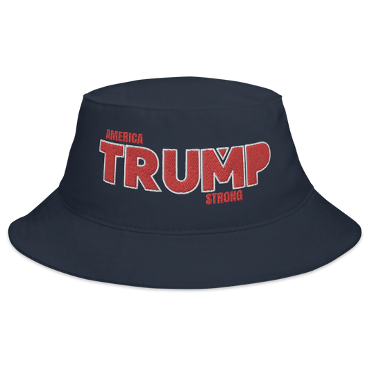 America Strong Trump Bucket Hat Navy - Loyalty Vibes