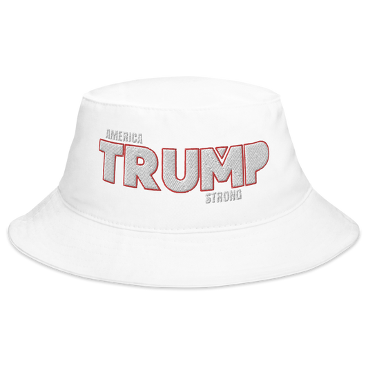 America Trump Strong Bucket Hat White OS - Loyalty Vibes
