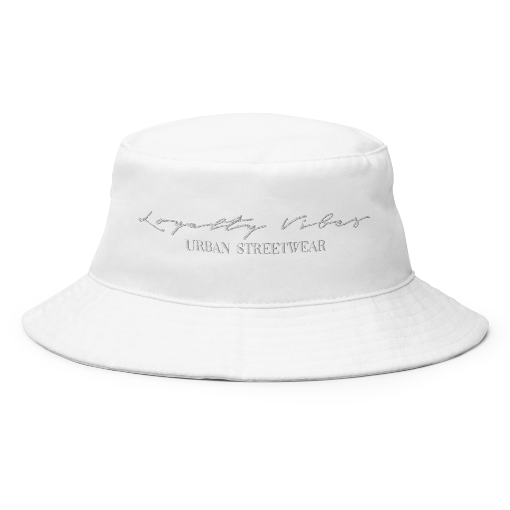 Classic Logo Bucket Hat White - Loyalty Vibes