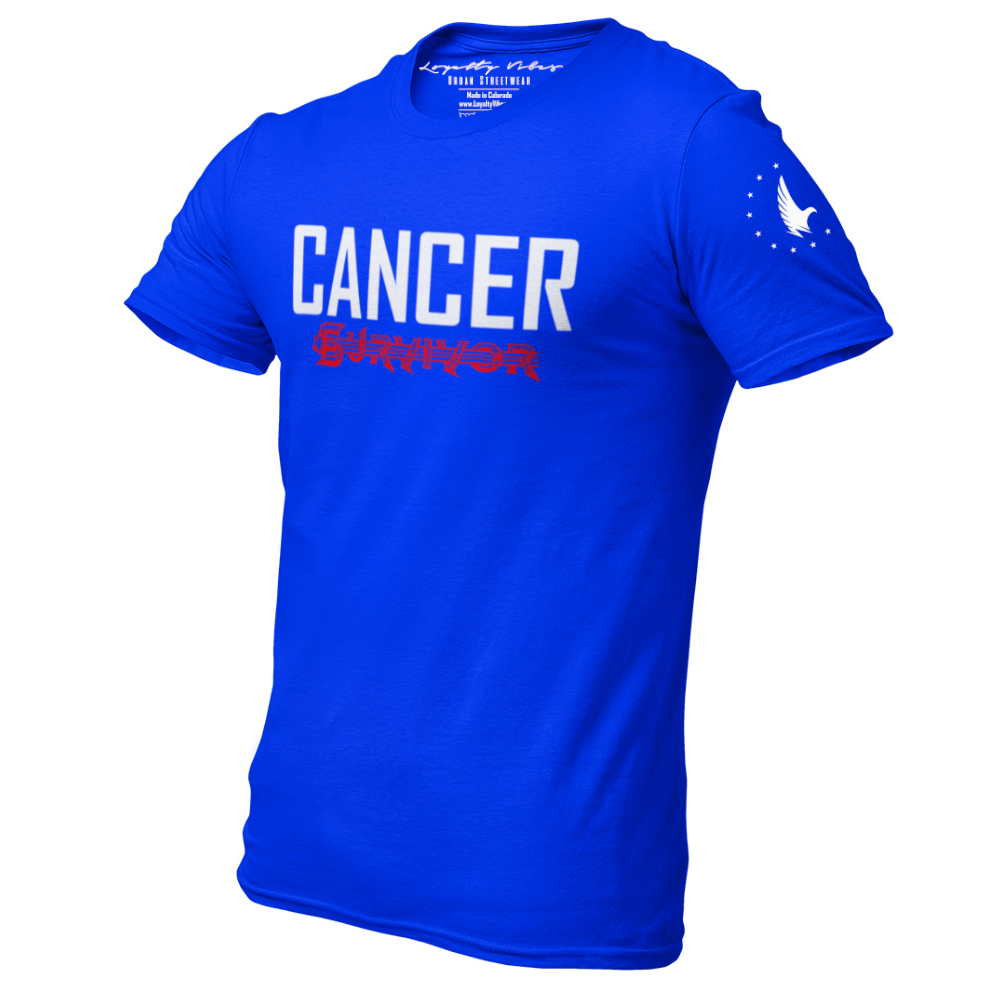Cancer Survivor T-Shirt Blue Men's - Loyalty Vibes