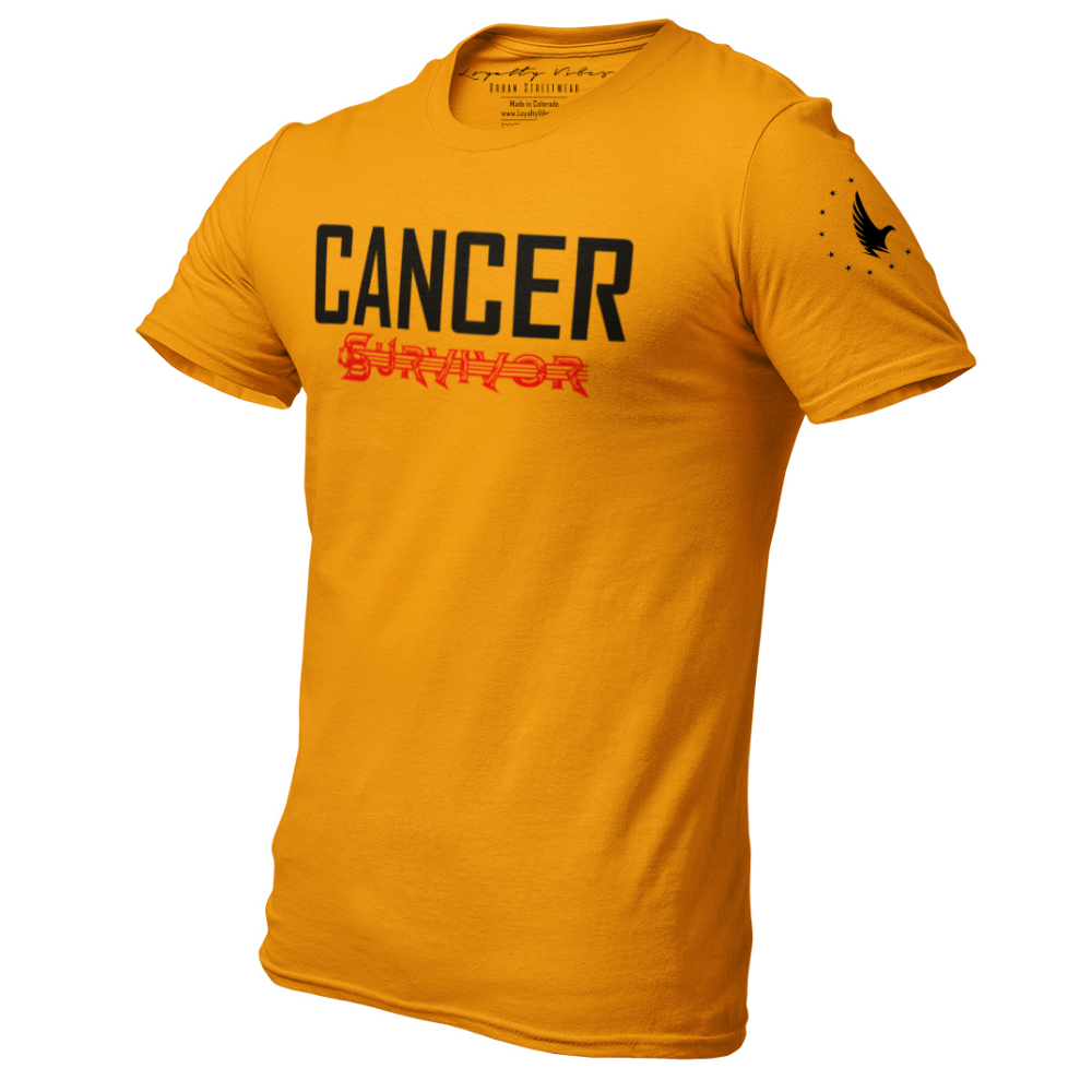 Cancer Survivor T-Shirt Gold Men's - Loyalty Vibes