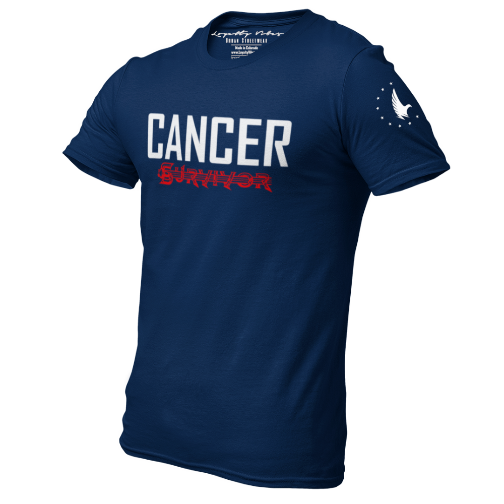 Cancer Survivor T-Shirt Navy Men's - Loyalty Vibes