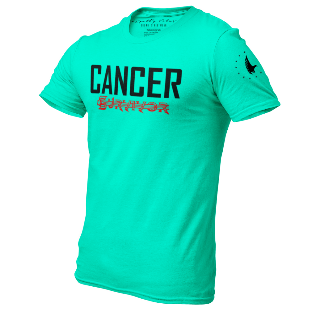 Cancer Survivor T-Shirt Teal Men's - Loyalty Vibes