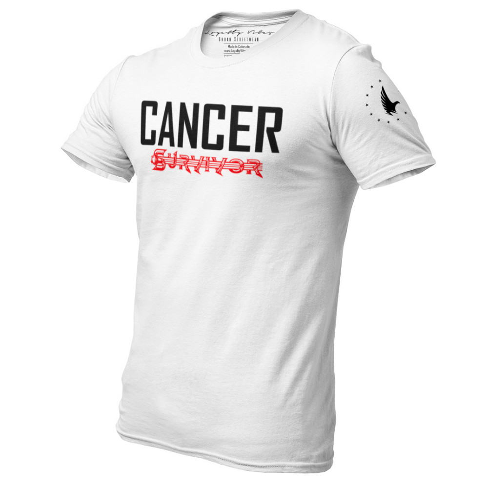 Cancer Survivor T-Shirt White Men's - Loyalty Vibes