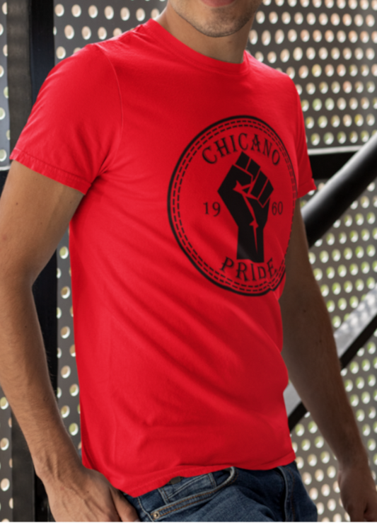 Chicano Pride Tee Red Black Men's - Loyalty Vibes