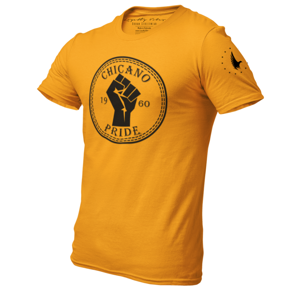 Chicano Pride T-Shirt Gold - Loyalty Vibes