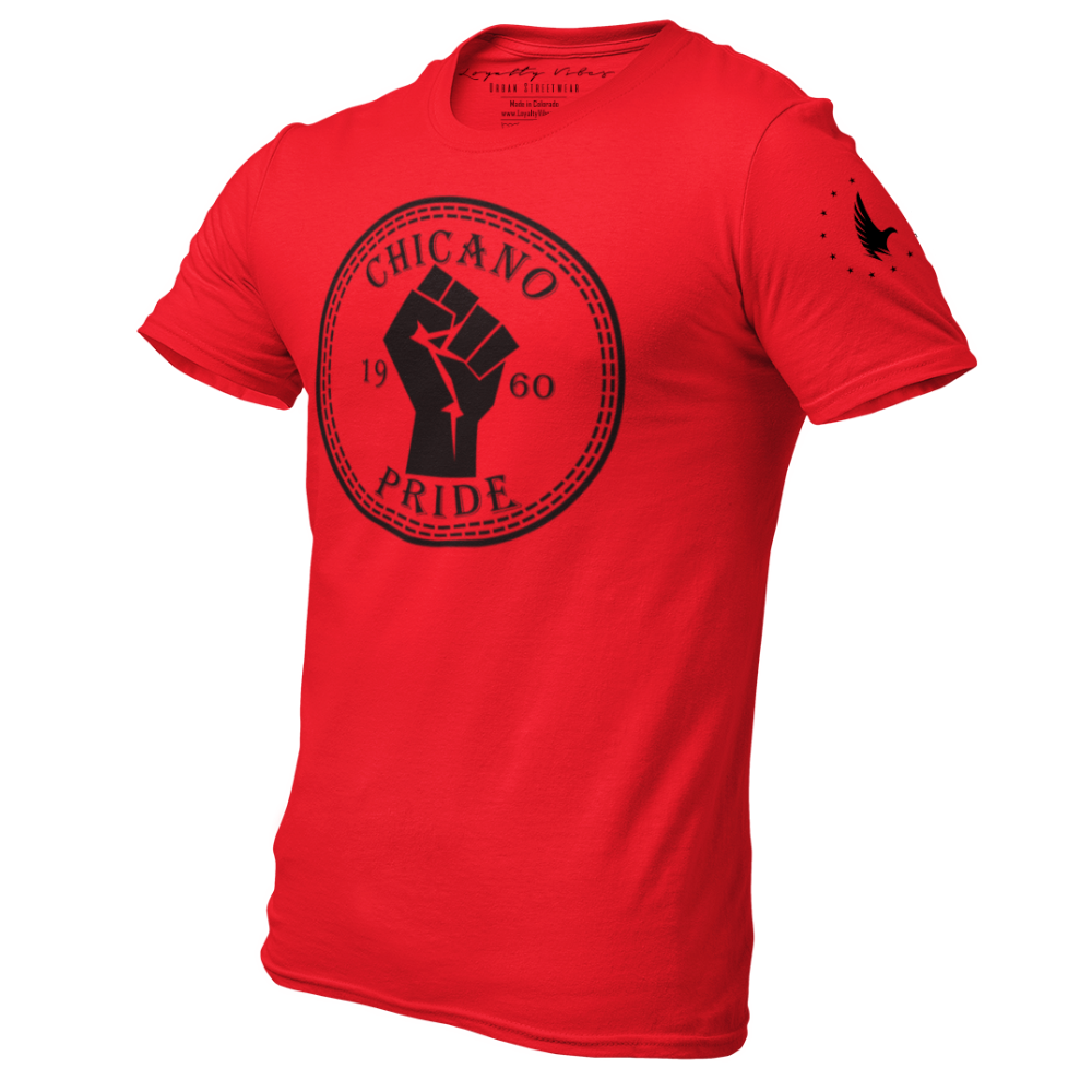 Chicano Pride T-Shirt Red Black - Loyalty Vibes