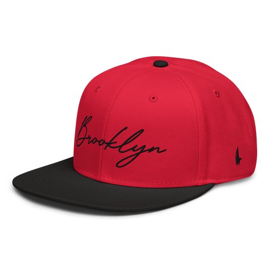Classic Brooklyn Snapback Hat Red Black Black OS - Loyalty Vibes