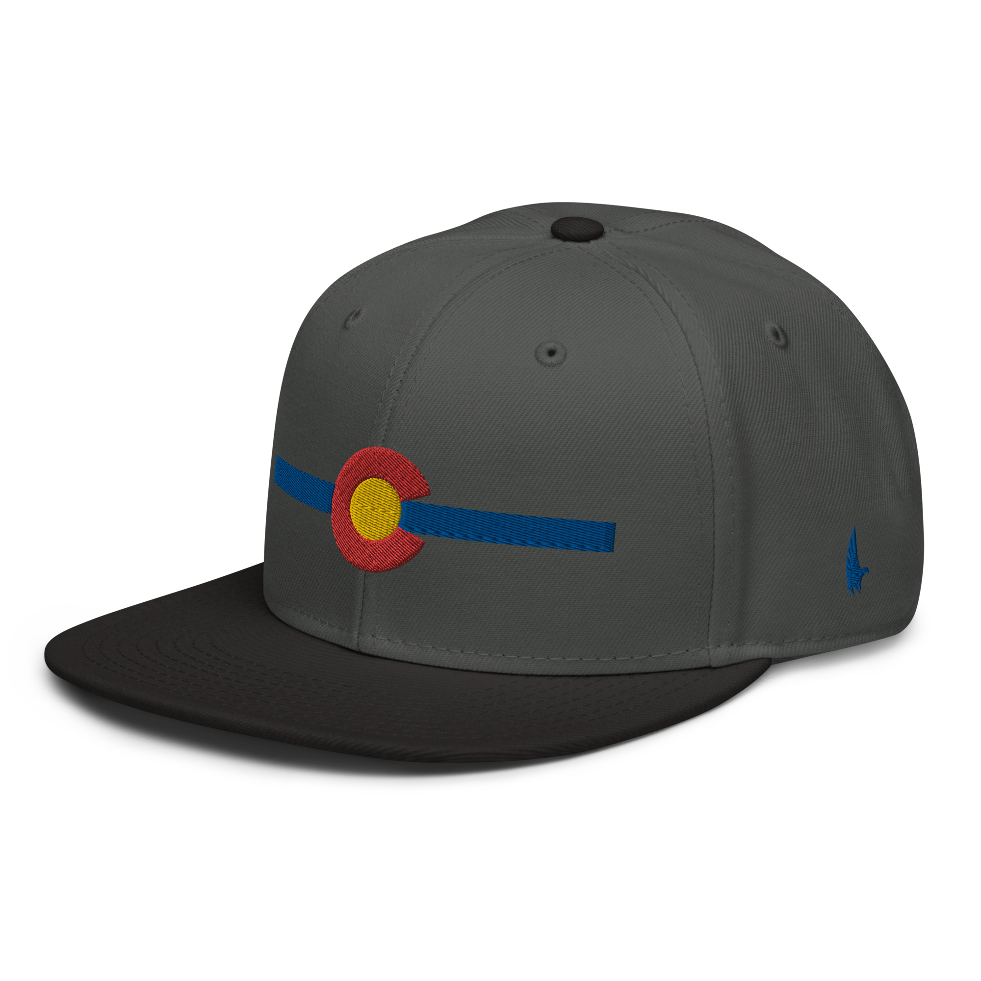 Classic Colorado Snapback Hat Charcoal Gray Blue Black OS - Loyalty Vibes