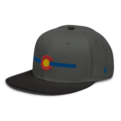 Classic Colorado Snapback Hat Charcoal Gray Blue Black OS - Loyalty Vibes