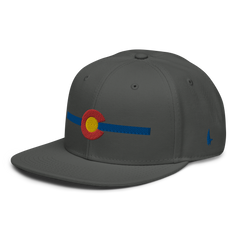 Classic Colorado Snapback Hat Charcoal Gray Blue OS - Loyalty Vibes