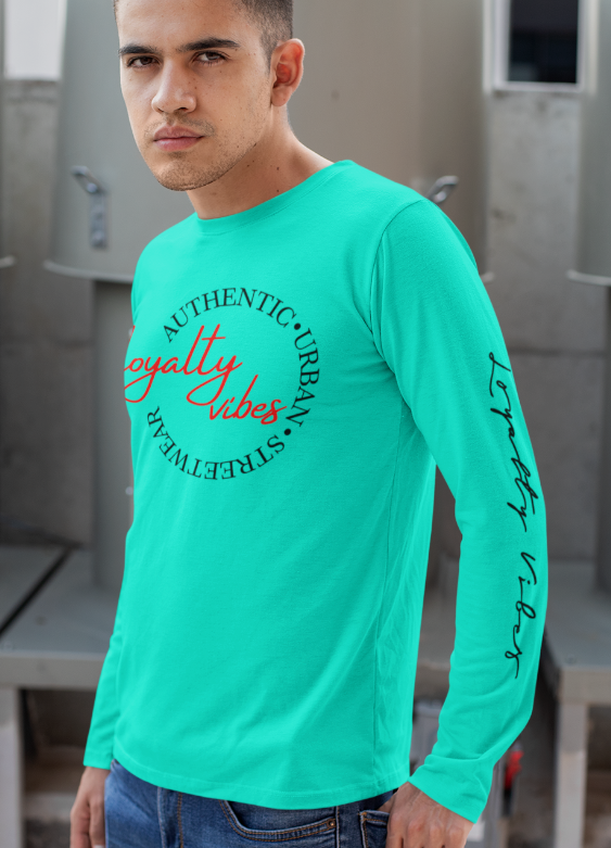 Classic Graphic Logo Long Sleeve Teal Black - Loyalty Vibes