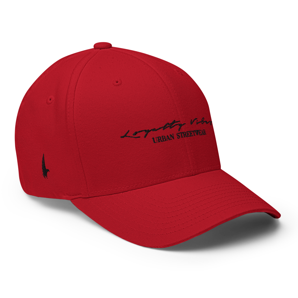 Classic Logo Fitted Hat Red - Loyalty Vibes