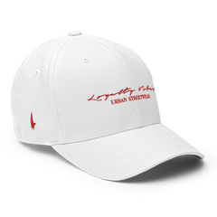 Classic Logo Fitted Hat White Red - Loyalty Vibes