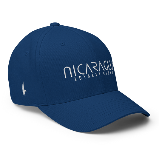 Loyalty Vibes Classic Nicaragua Fitted Hat Blue Fitted - Loyalty Vibes
