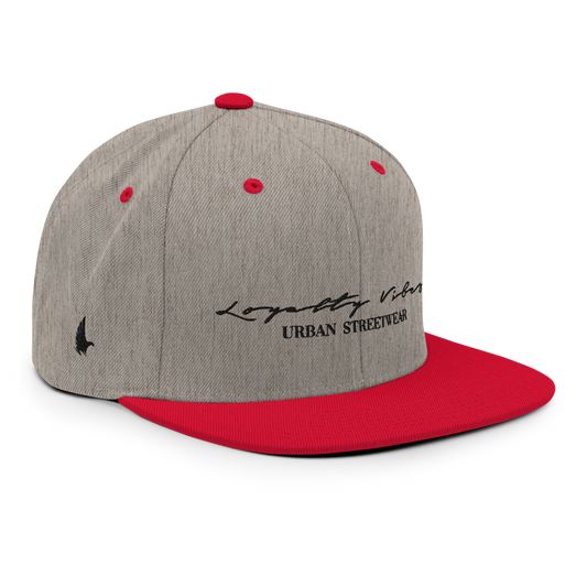 Loyalty Vibes Snapback Hat Heather Grey Red - Loyalty Vibes