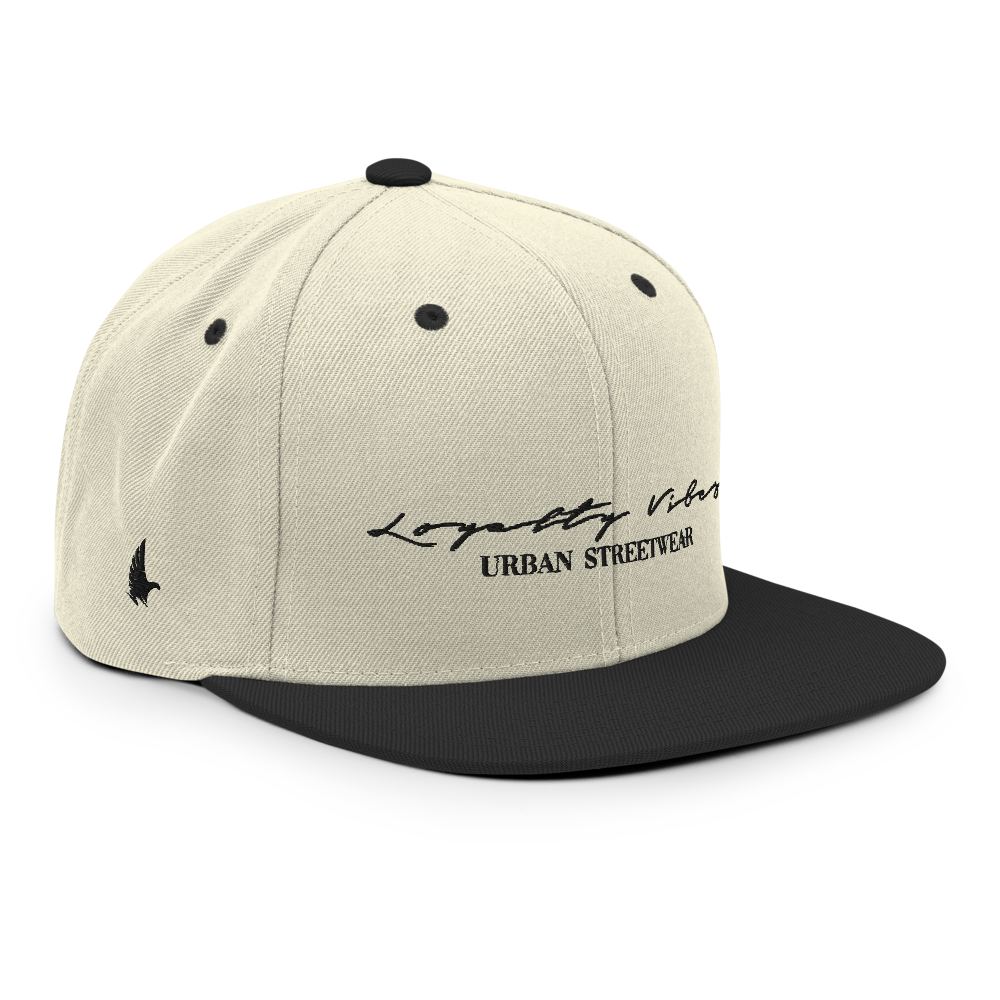 Classic Logo Snapback Hat Natural Black - Loyalty Vibes