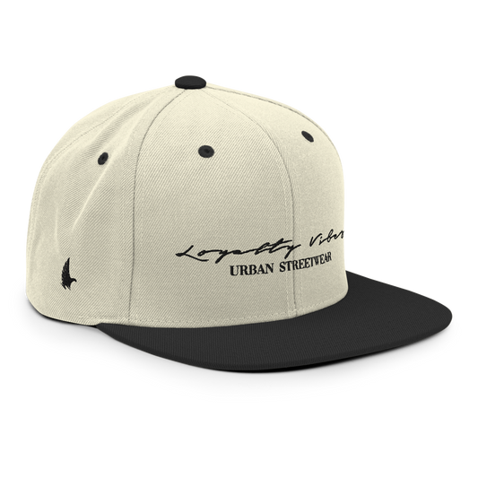 Classic Logo Snapback Hat Natural Black - Loyalty Vibes