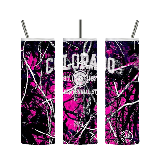 Colorado Tumbler Pink Camo 20 oz. Stainless Steel - Loyalty Vibes