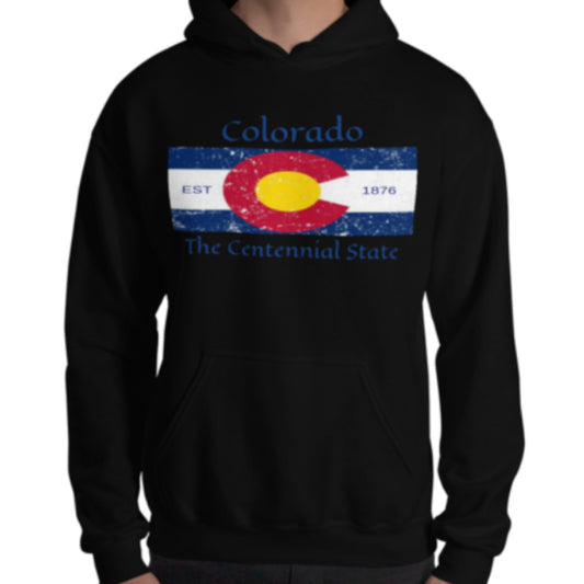 Colorado The Centennial State Hoodie Black - Loyalty Vibes