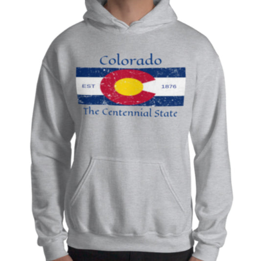 Colorado The Centennial State Hoodie Grey - Loyalty Vibes