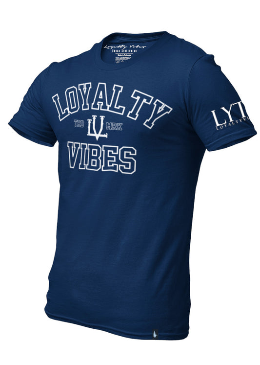 Loyalty Vibes Crest T-Shirt Navy Blue Men's - Loyalty Vibes