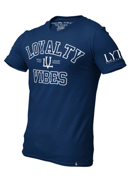 Crest T-Shirt Navy Blue - Loyalty Vibes