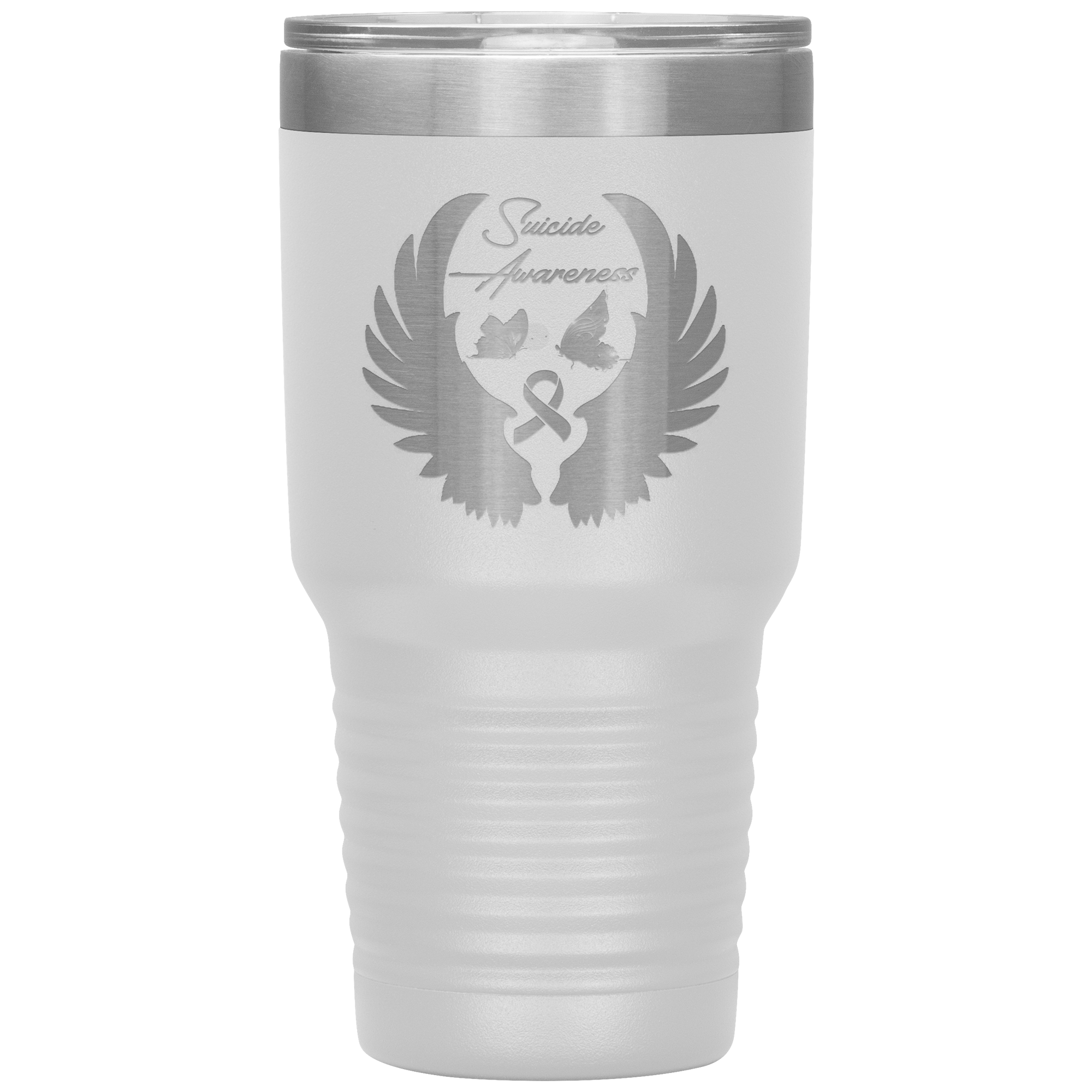 Suicide Awareness Battle Tumbler White - Loyalty Vibes